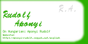 rudolf aponyi business card